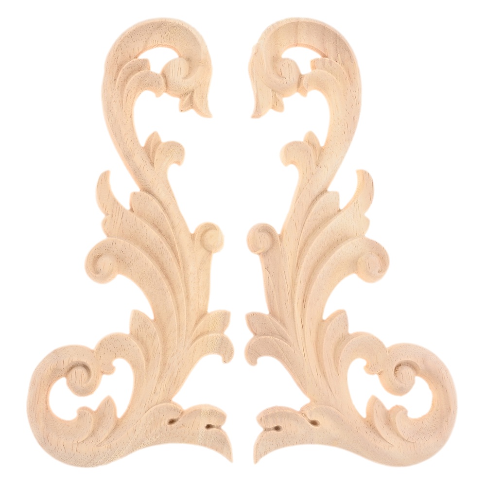2 x Wood Appliques DIY Decorative Unpainted Wood Applique For Wardrobe Window - Picture 9 of 14