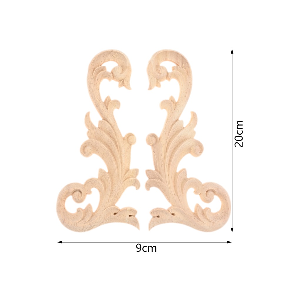 2 x Wood Appliques DIY Decorative Unpainted Wood Applique For Wardrobe Window - Picture 11 of 14