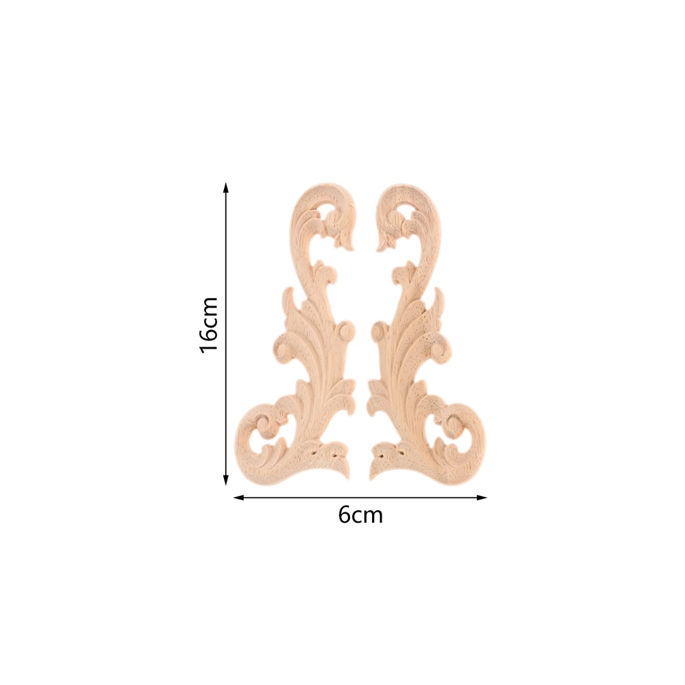 2 x Wood Appliques DIY Decorative Unpainted Wood Applique For Wardrobe Window - Picture 14 of 14