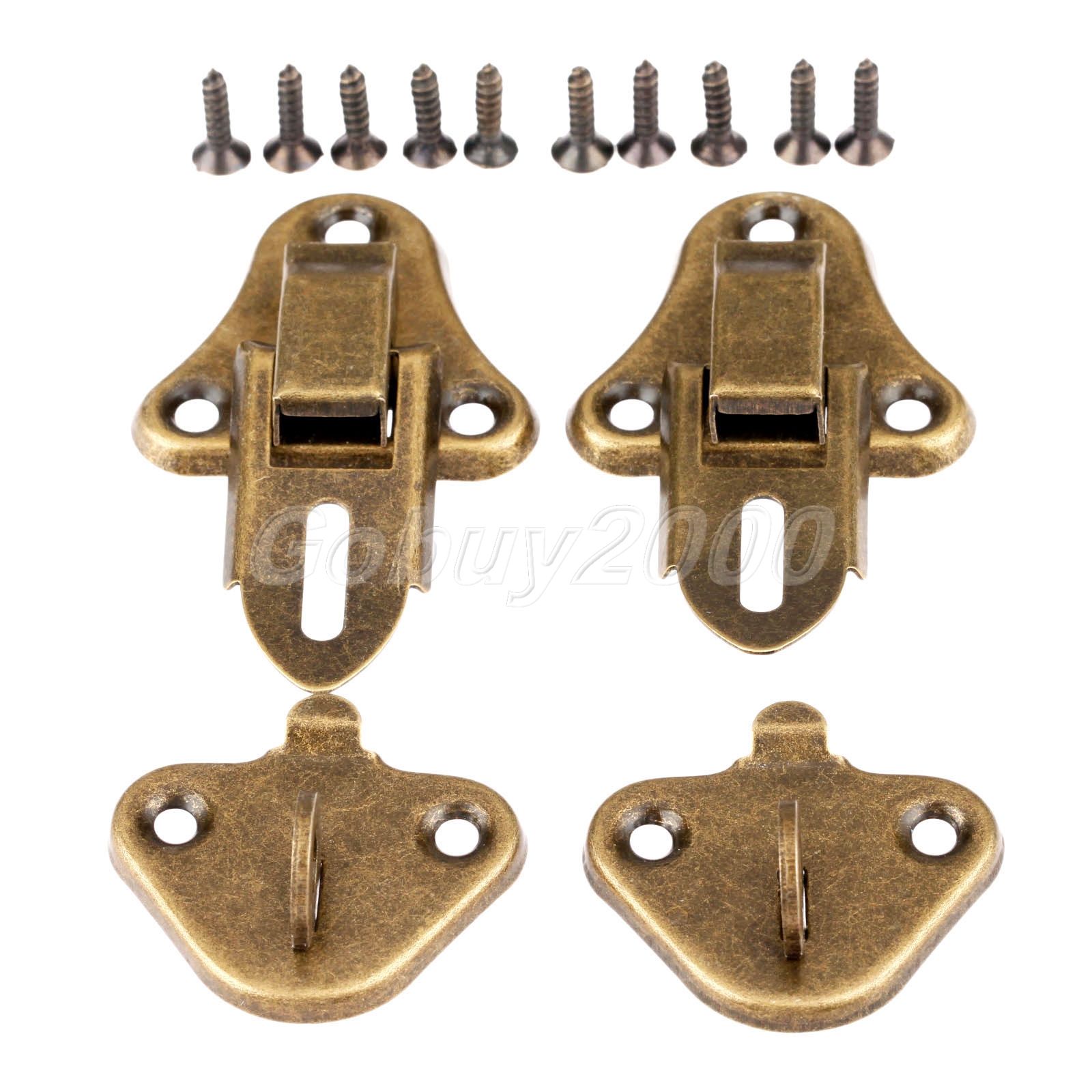 Antique Bronze Jewelry Box Toggle Latches Hasps Wood Chest Lock Clasps